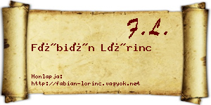 Fábián Lőrinc névjegykártya